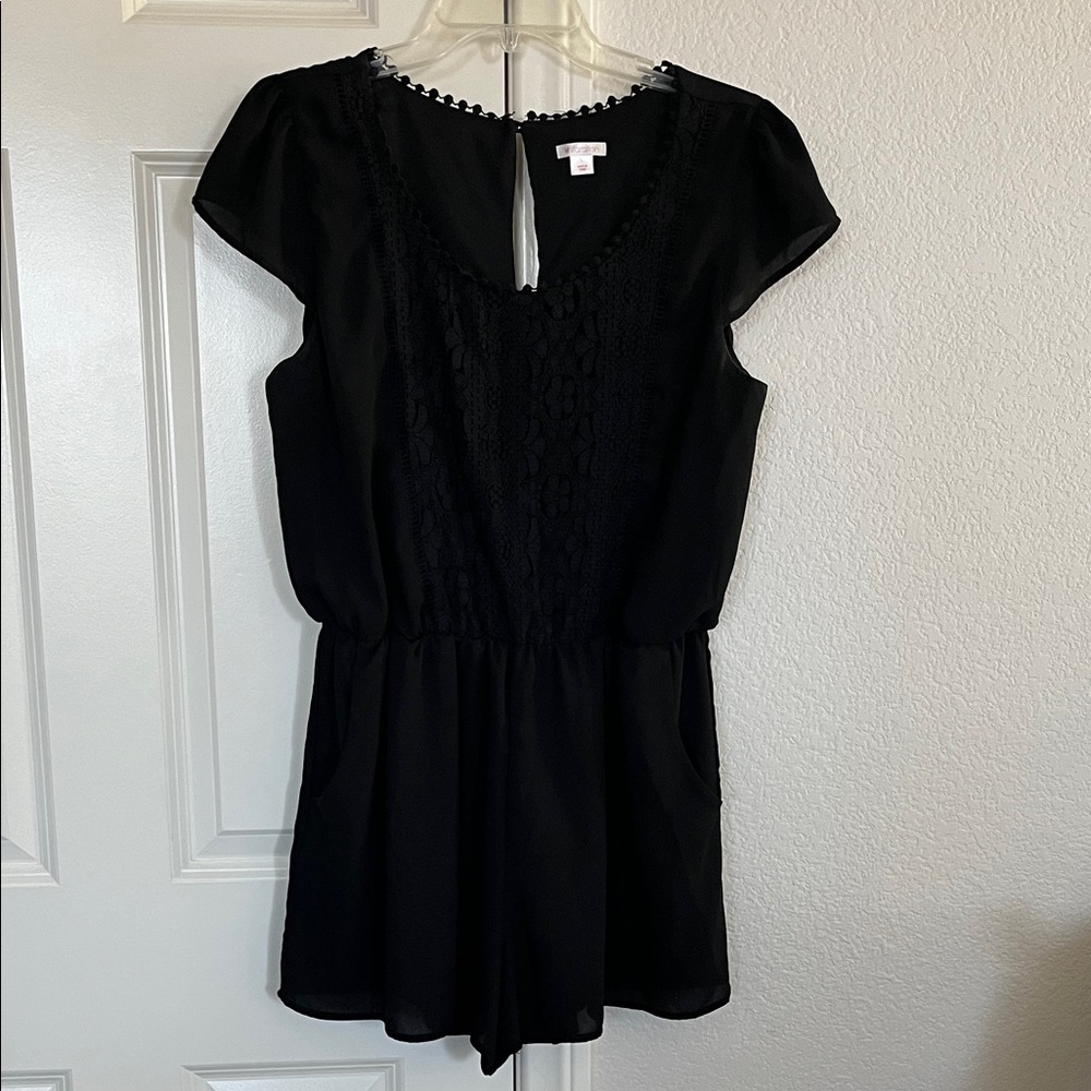 Xhilaration Black Lace Detail Romper